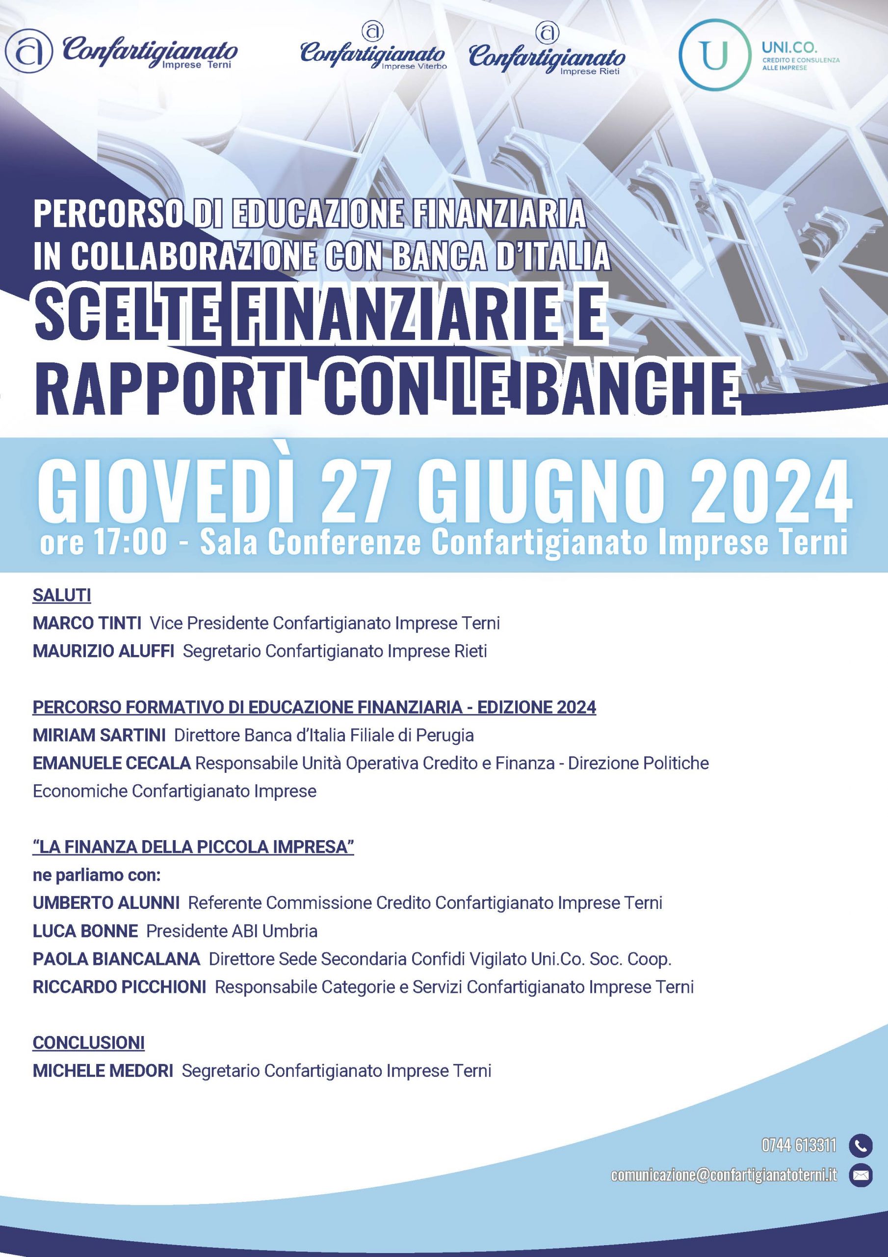 Al momento stai visualizzando Scelte Finanziarie e Rapporti con le banche 27 Giugno 2024 ore 17.00