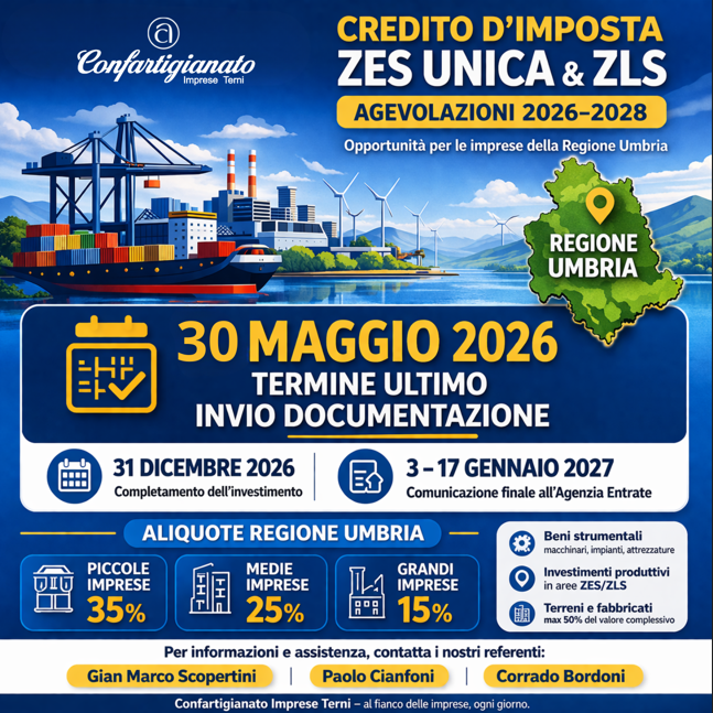 Al momento stai visualizzando Credito d’imposta ZES Unica e ZLS: prorogate le agevolazioni per gli investimenti 2026-2028
