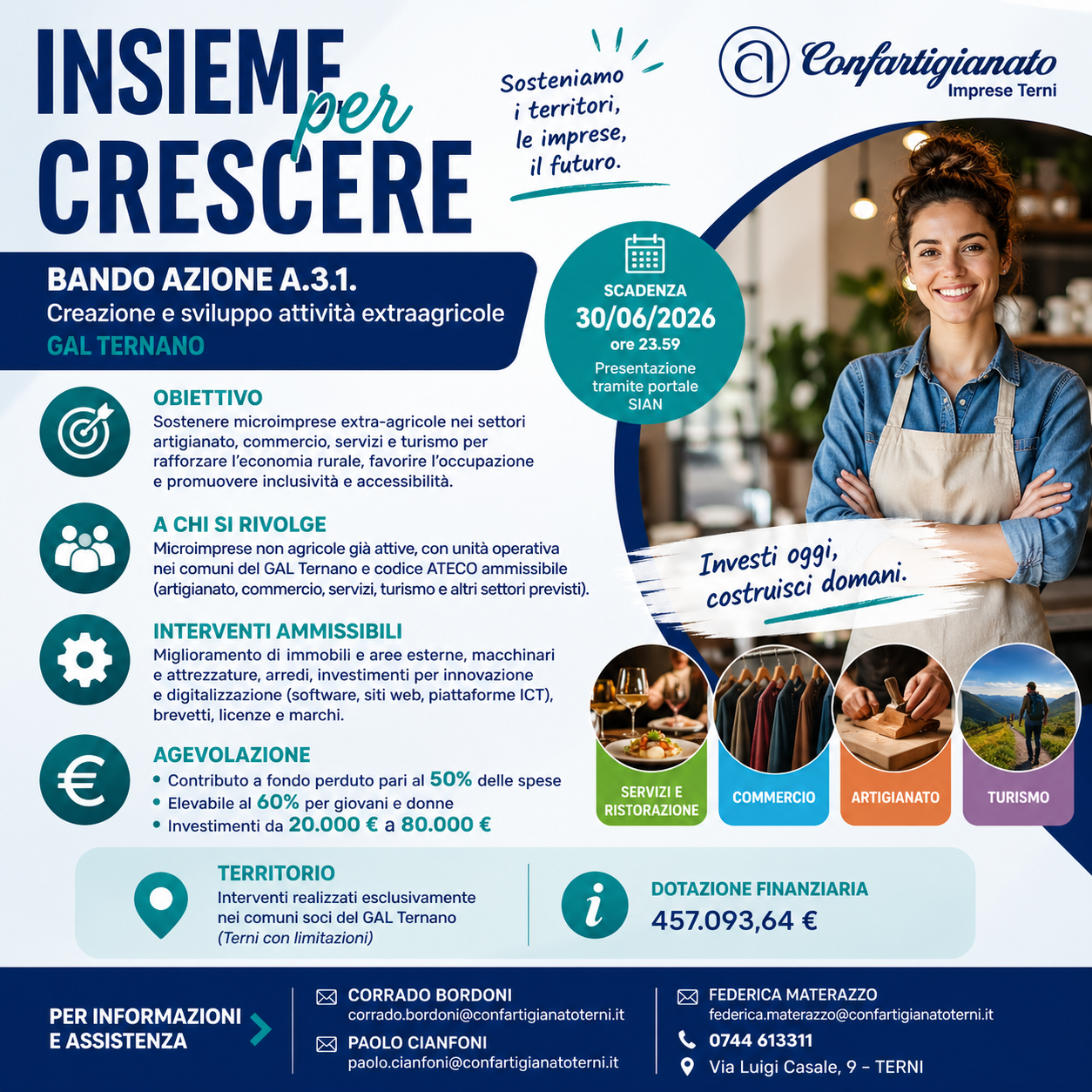 Al momento stai visualizzando 📢 BANDO GAL TERNANO: OPPORTUNITÀ PER LE MICROIMPRESE EXTRA-AGRICOLE