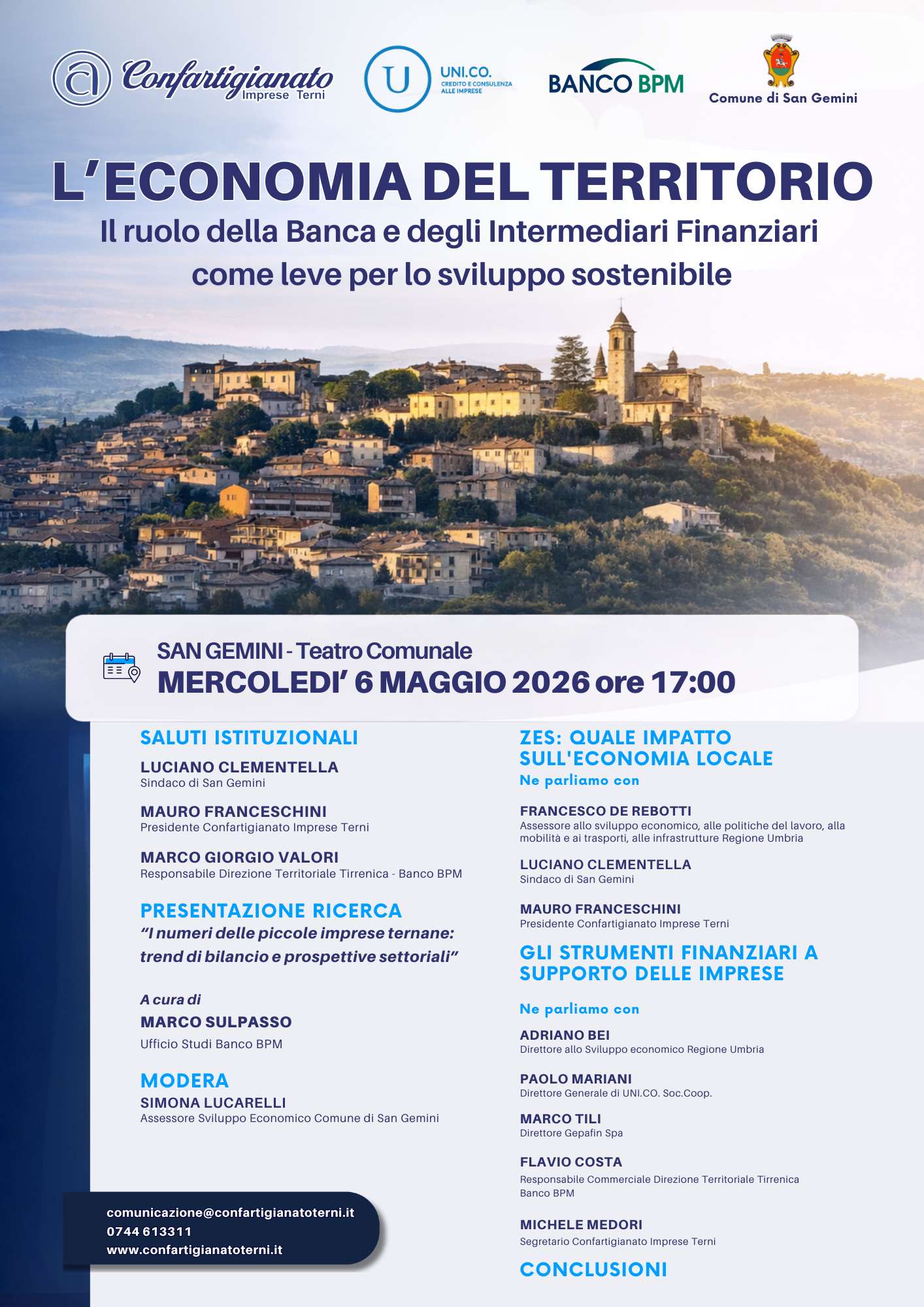 Al momento stai visualizzando L’economia del territorio: a San Gemini un confronto su banche, imprese e sviluppo sostenibile