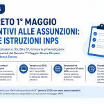 Decreto 1° Maggio: dall’INPS le prime istruzioni sugli incentivi alle assunzioni