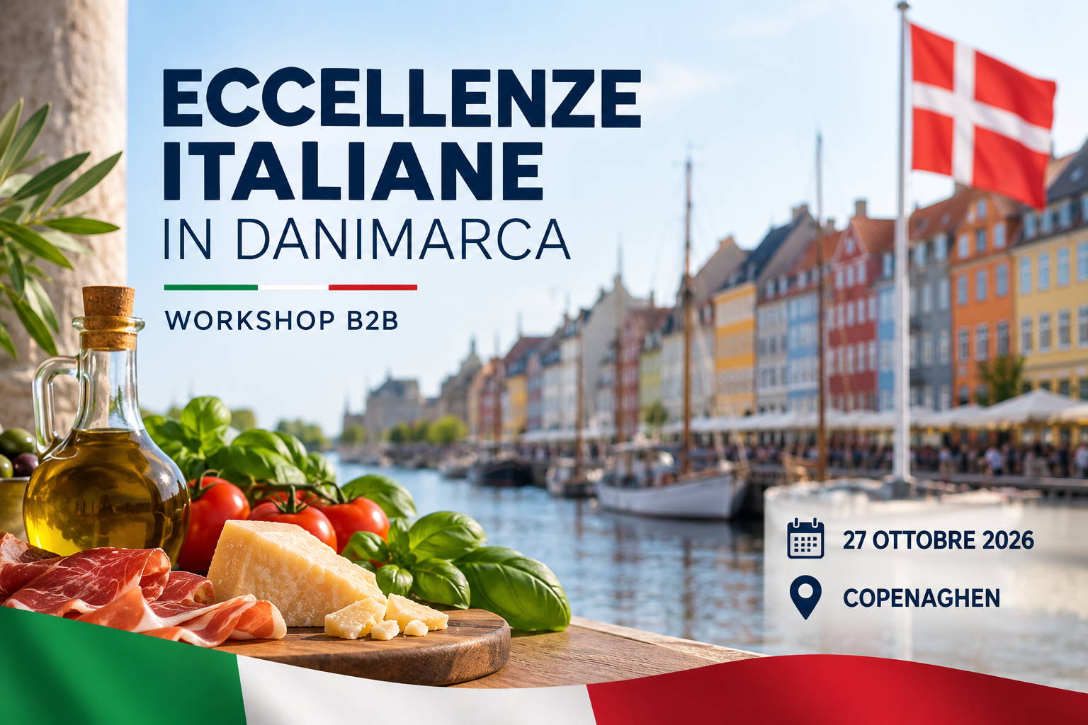Al momento stai visualizzando Eccellenze Italiane in Danimarca: workshop B2B a Copenaghen il 27 ottobre