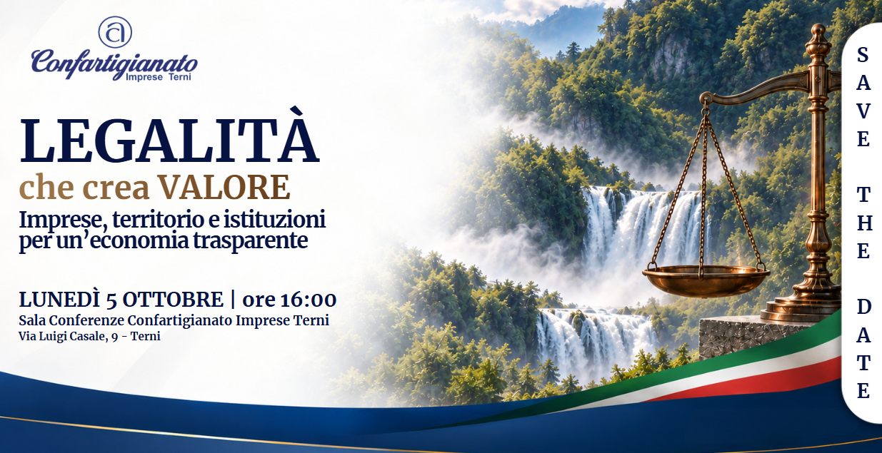 Al momento stai visualizzando Legalità che crea valore: il 5 ottobre a Terni il confronto tra imprese e istituzioni